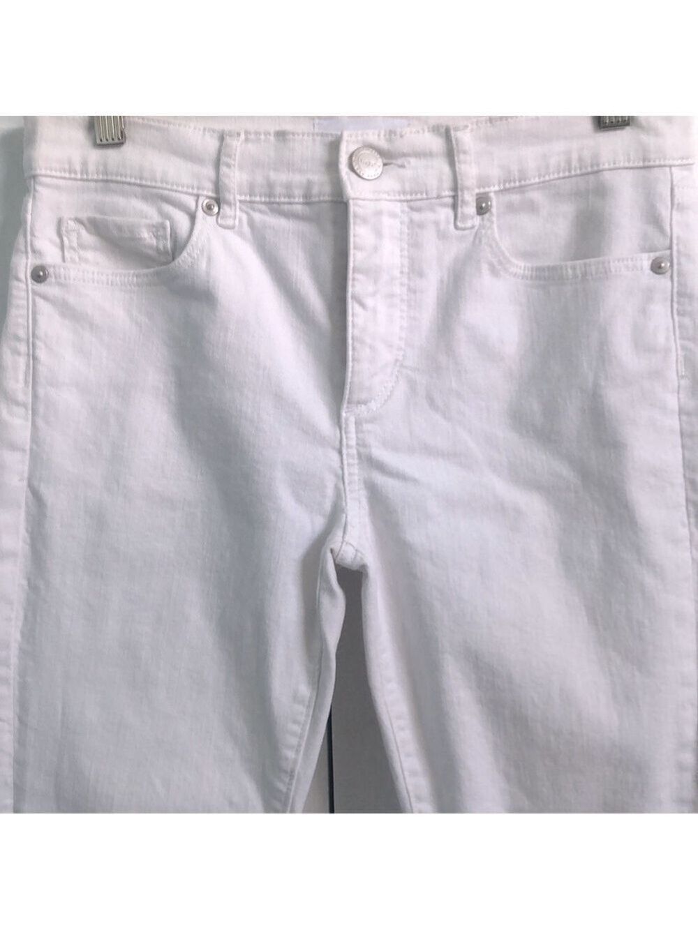 Loft Mid Rise Skinny Jeans in White Size 27 - Picture 5 of 10